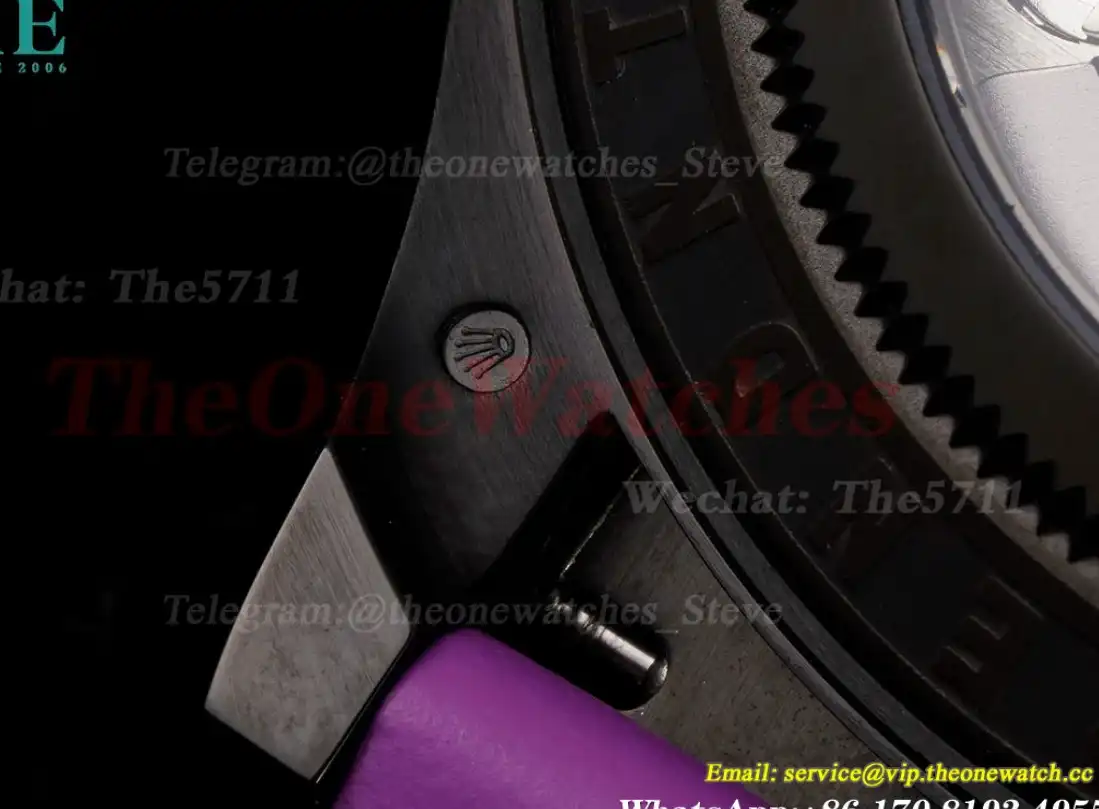 Daytona Blaken 40mm DLC RU Skeleton Dial On Purple Rubber N6F DD4130