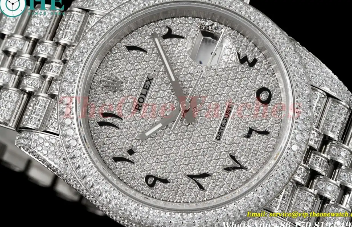 Datejust 41mm Full Diamonds 904L SS SS Dia Arabic GMF A2824