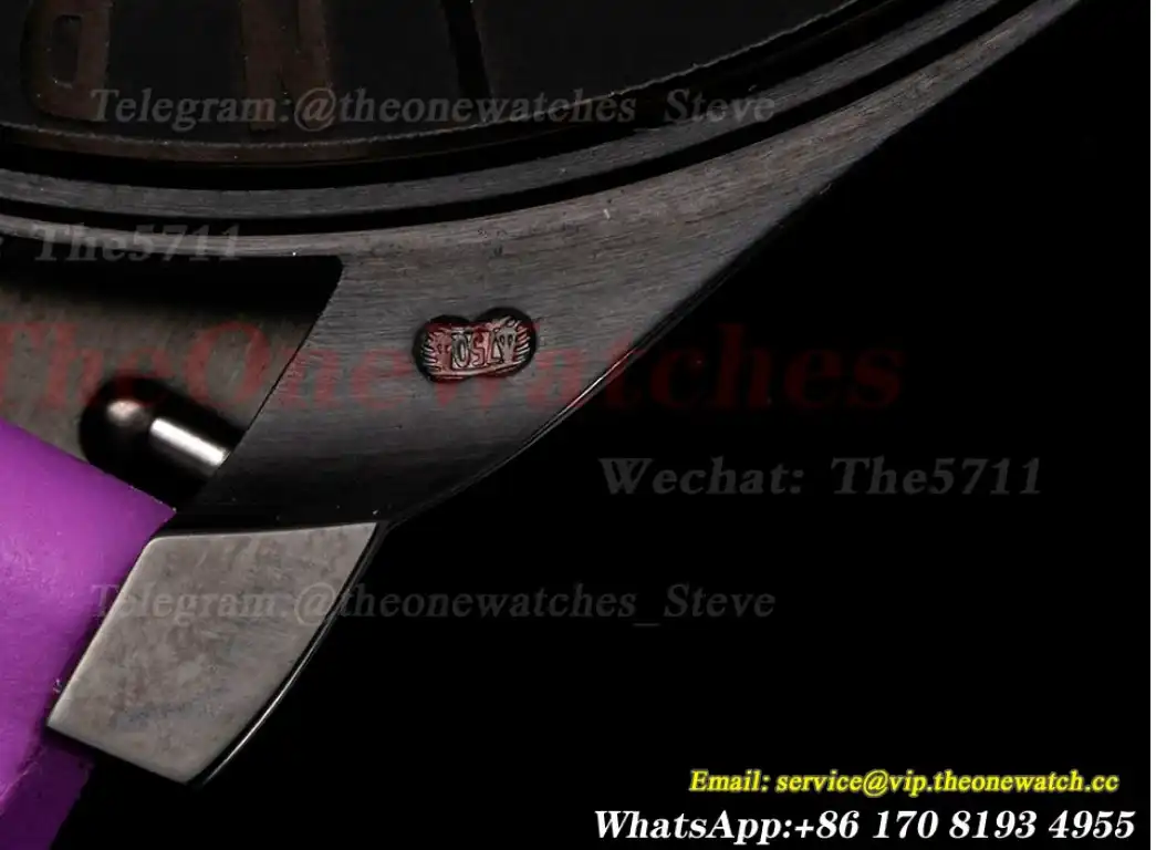 Daytona Blaken 40mm DLC RU Skeleton Dial On Purple Rubber N6F DD4130