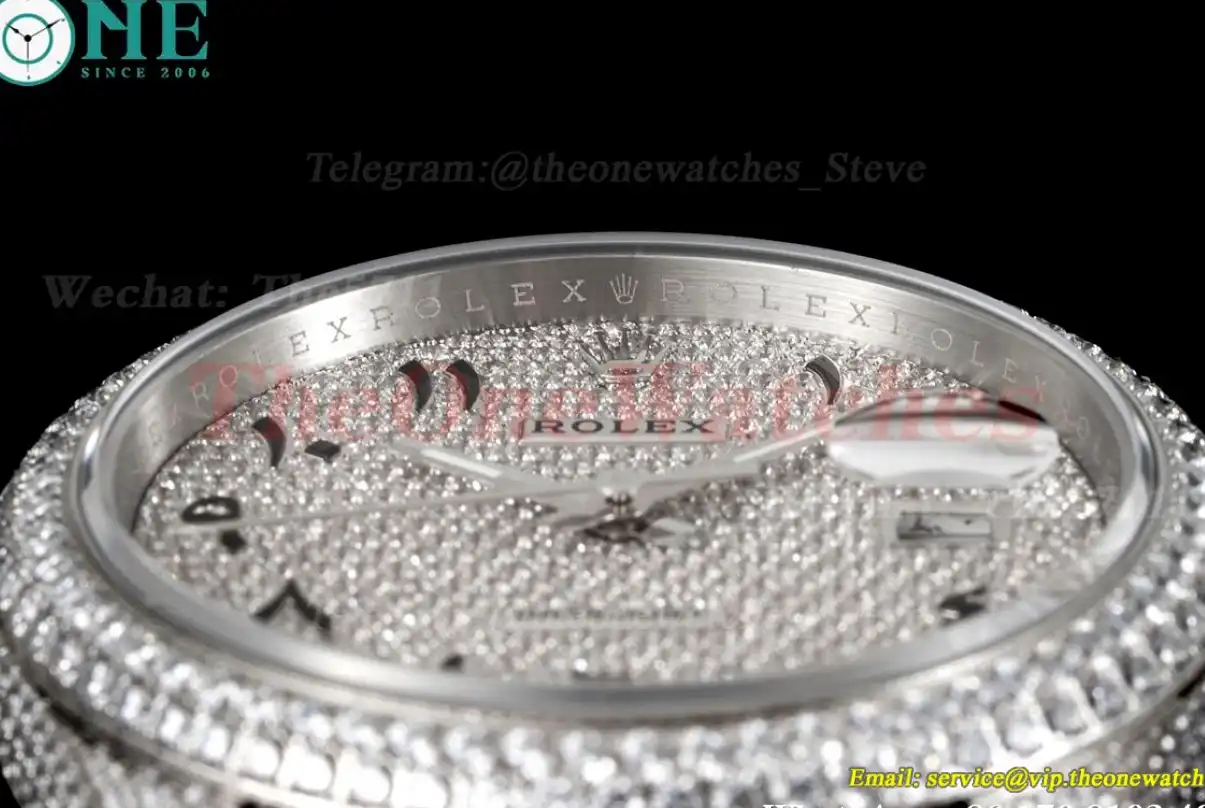 Datejust 41mm Full Diamonds 904L SS SS Dia Arabic GMF A2824