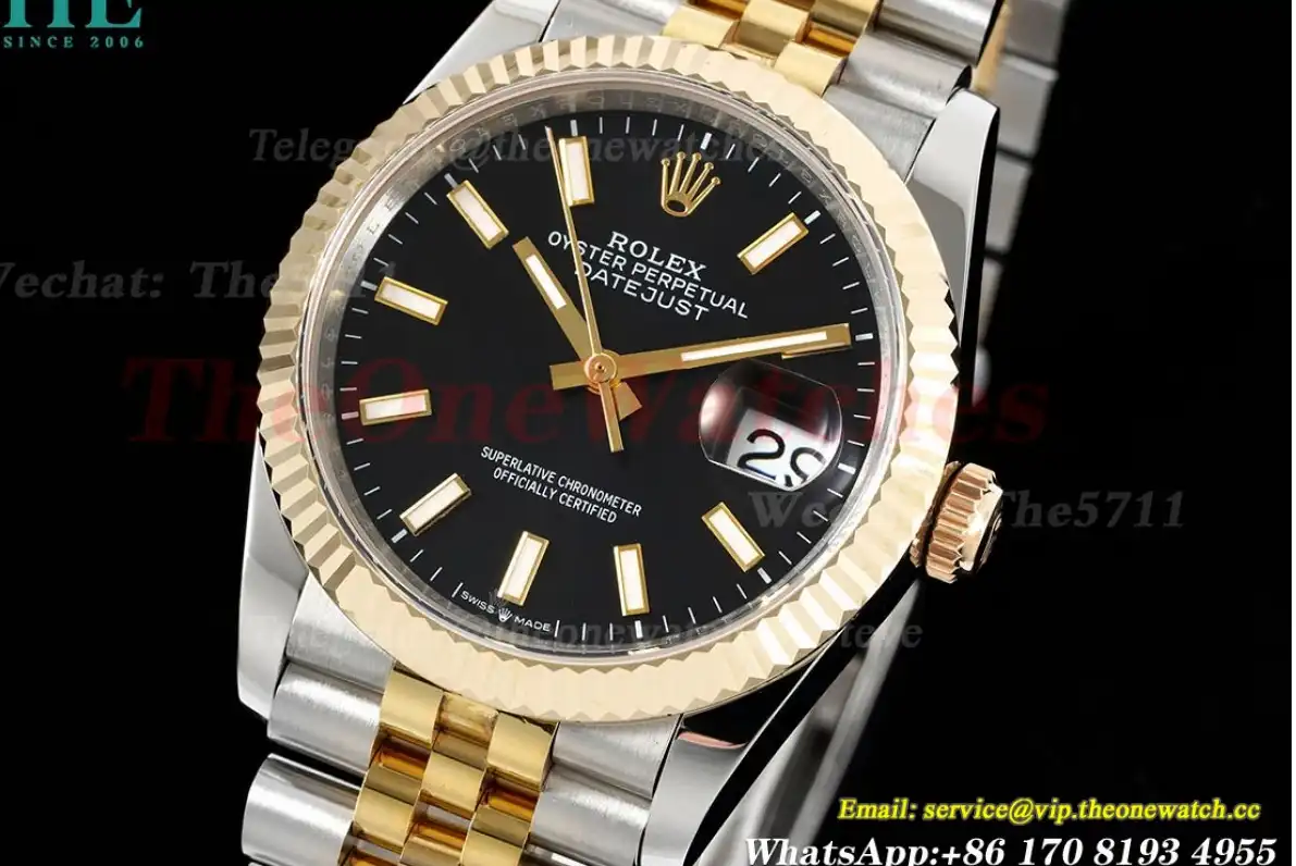 Datejust 126233 36MM Jub 904L Black Stk YG SS Wrapped GMF A2836