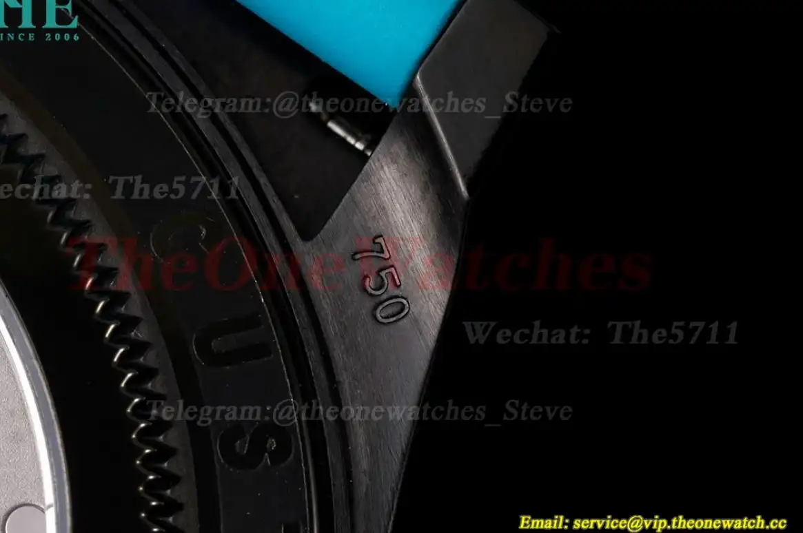 Daytona Blaken 40mm DLC RU Skeleton Dial On Blue Rubber N6F DD4130