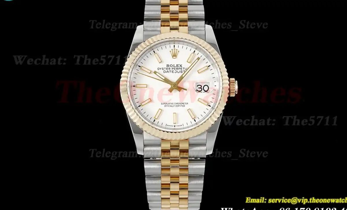 Datejust 126233 36MM Jub 904L White Stk YG SS Wrapped GMF A2836