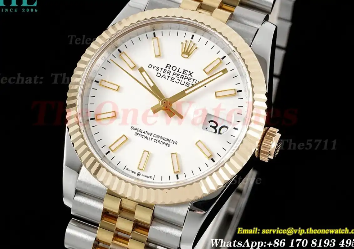 Datejust 126233 36MM Jub 904L White Stk YG SS Wrapped GMF A2836