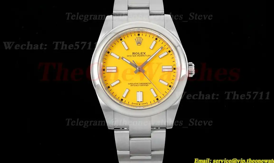 Oyster Perpetual 124300 41mm SS SS Yellow Dial DIWF A3230