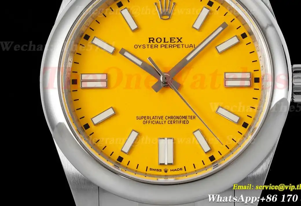 Oyster Perpetual 124300 41mm SS SS Yellow Dial DIWF A3230