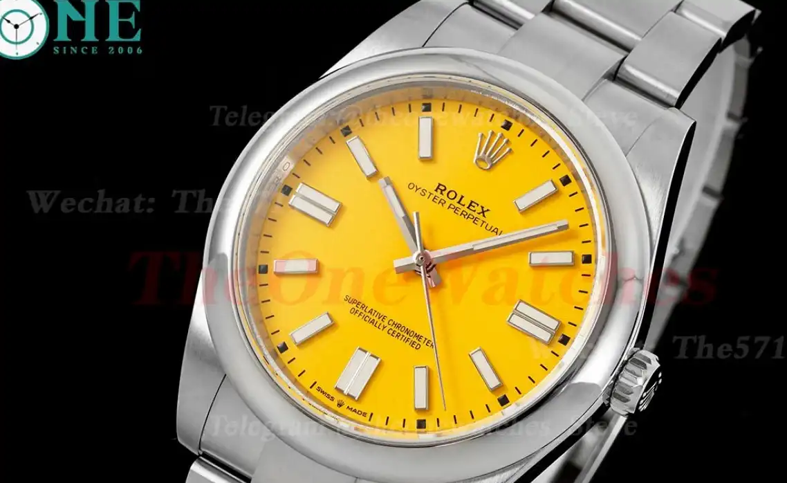 Oyster Perpetual 124300 41mm SS SS Yellow Dial DIWF A3230