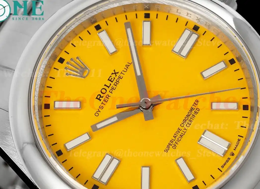 Oyster Perpetual 124300 41mm SS SS Yellow Dial DIWF A3230