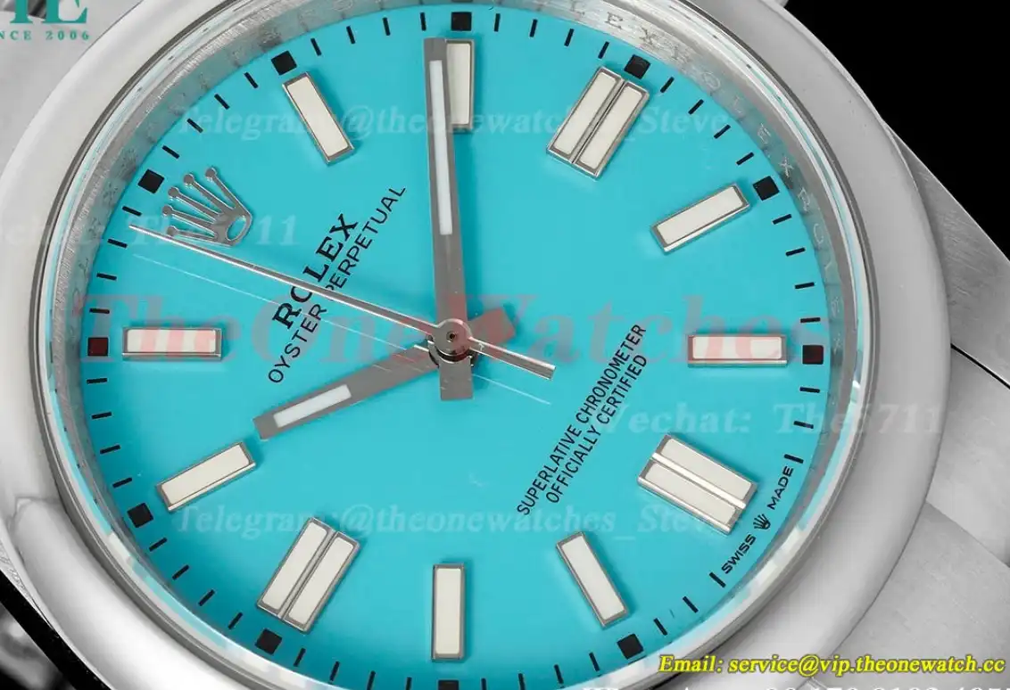 Oyster Perpetual 124300 41mm SS SS Tiffany Blue Dial DIWF A3230