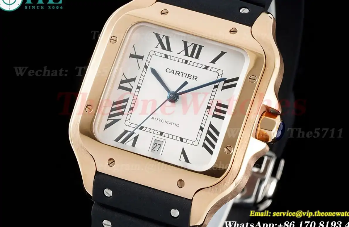 Santos De Cartier Mens XL 40MM RG RU White Rmn GF MY9019