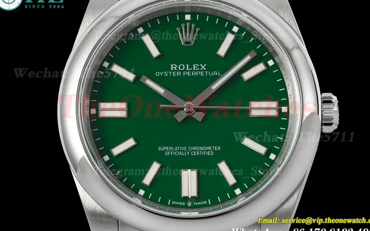 Oyster Perpetual 124300 41mm SS SS Green Dial DIWF A3230