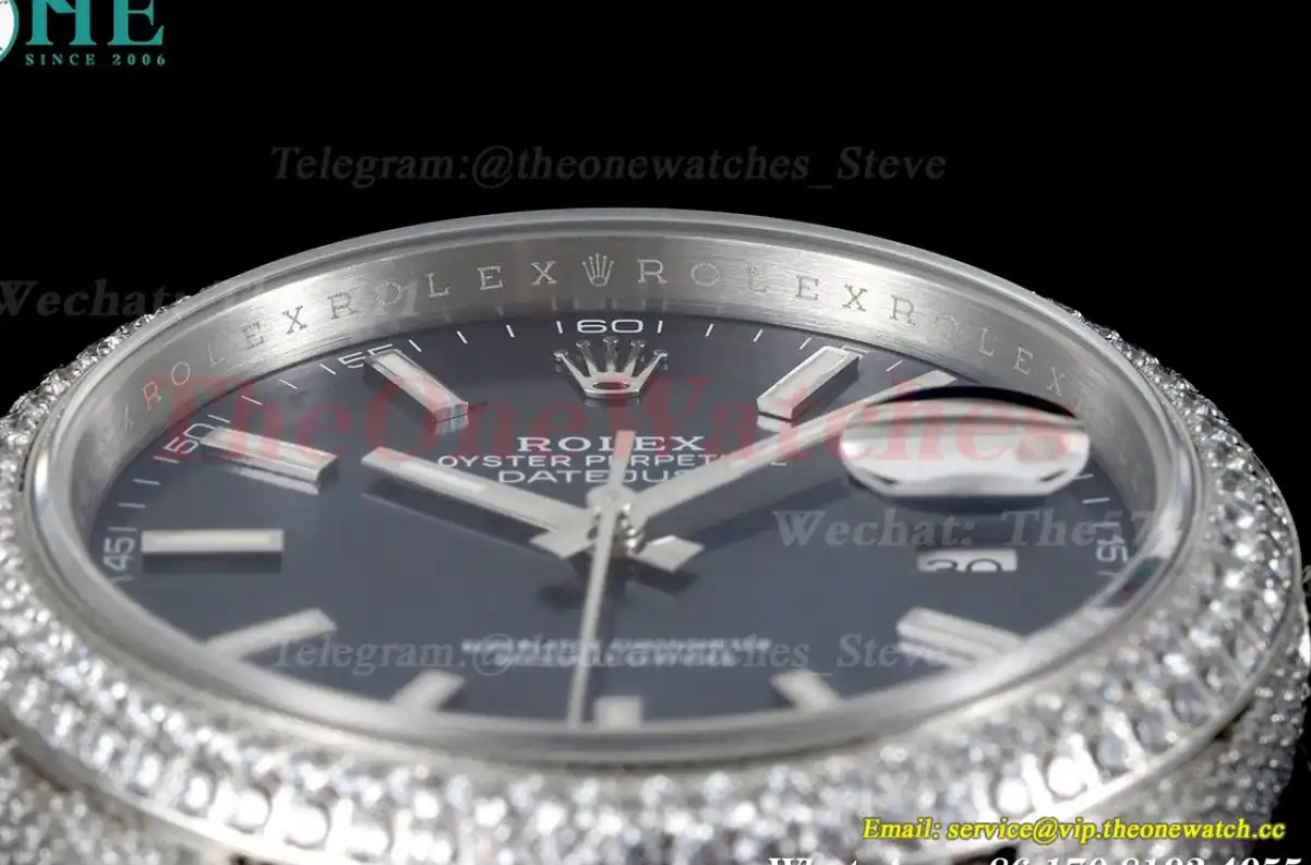 Datejust 41mm Full Diamonds 904L SS SS Blue Stk GMF A2824