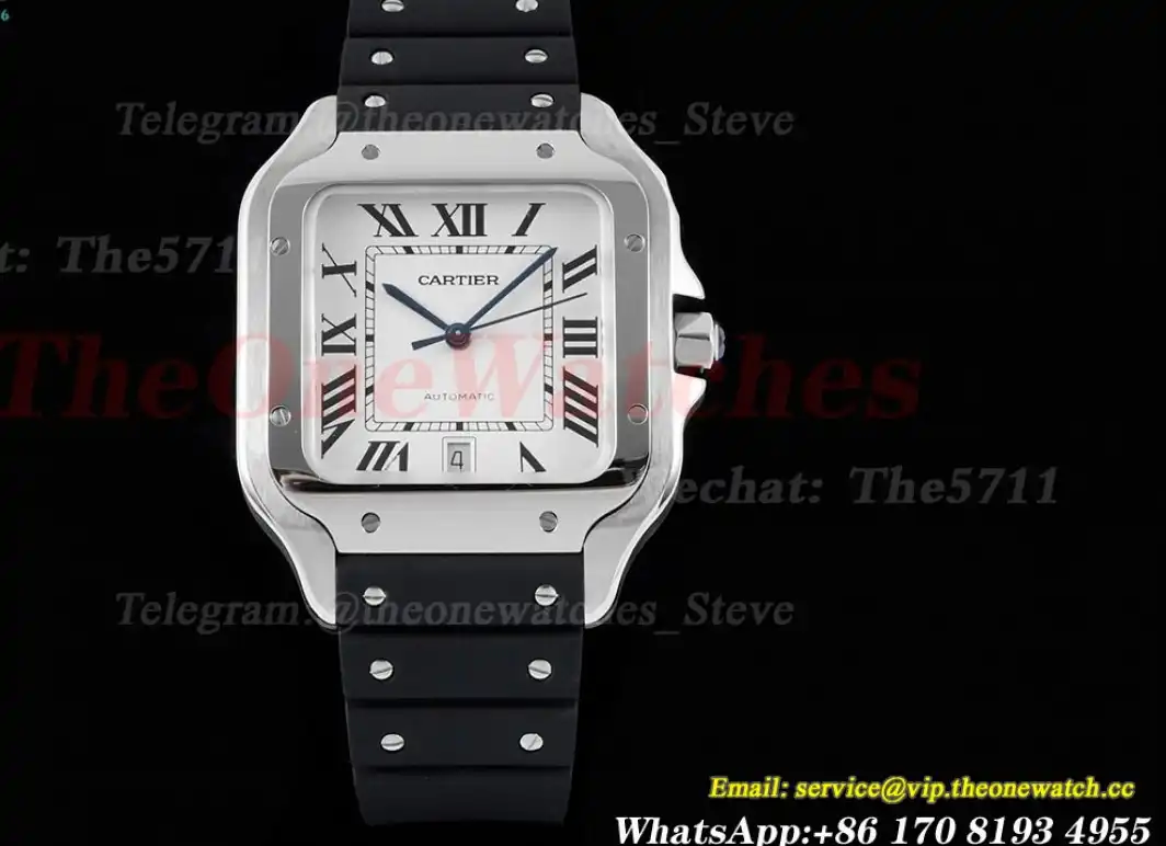 Santos De Cartier Mens XL 40MM SS RU White Rmn GF MY9019