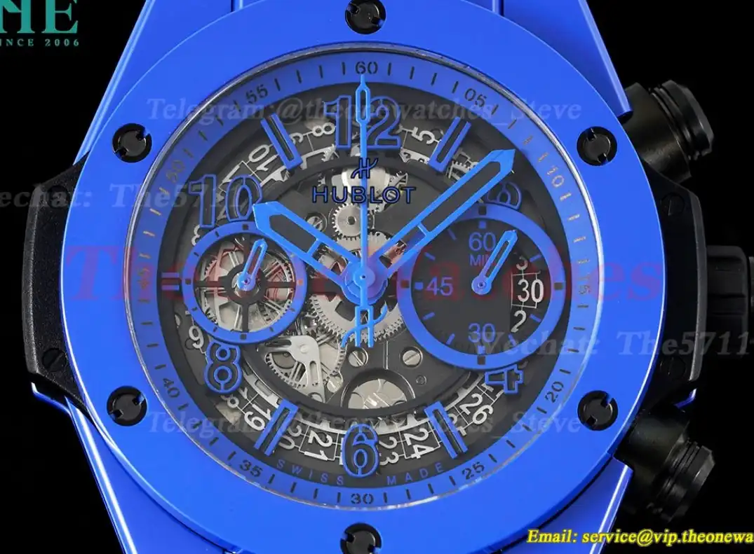 Big Bang Unico 42mm Blue Magic Ceramic RU Skeleton dial BBF A1280