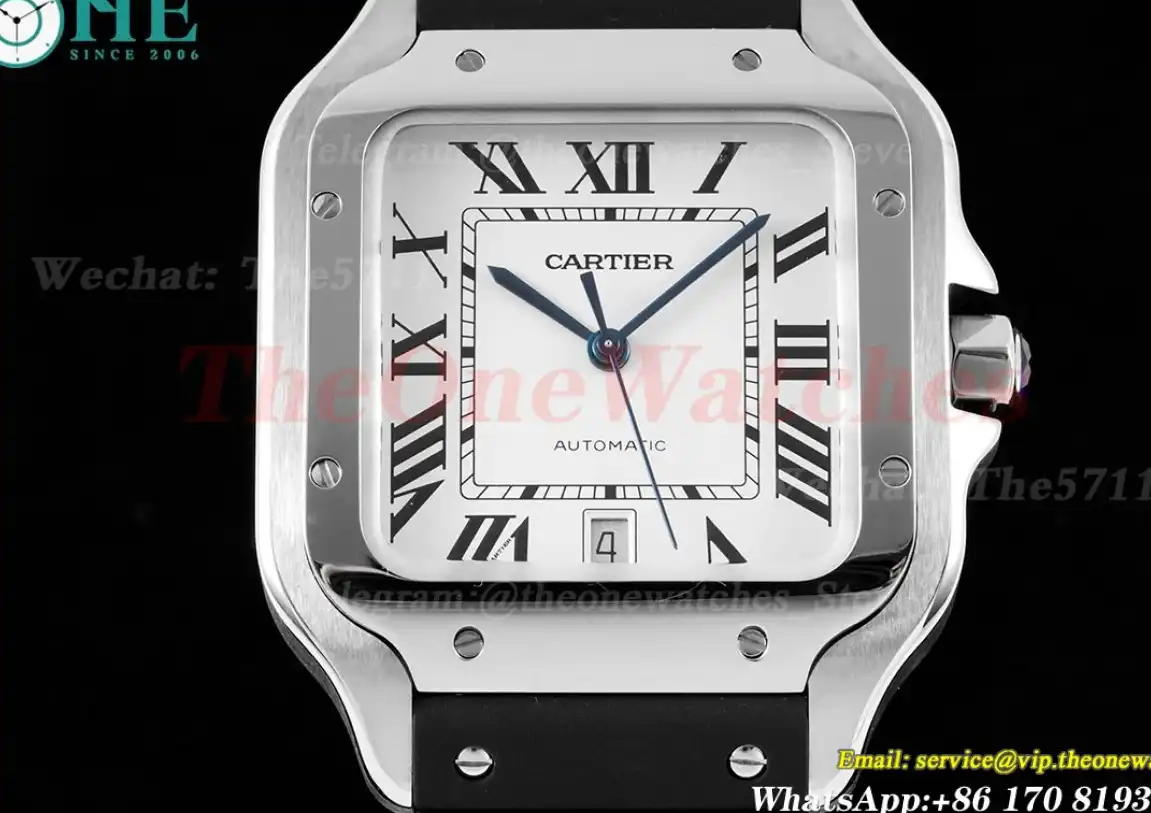 Santos De Cartier Mens XL 40MM SS RU White Rmn GF MY9019