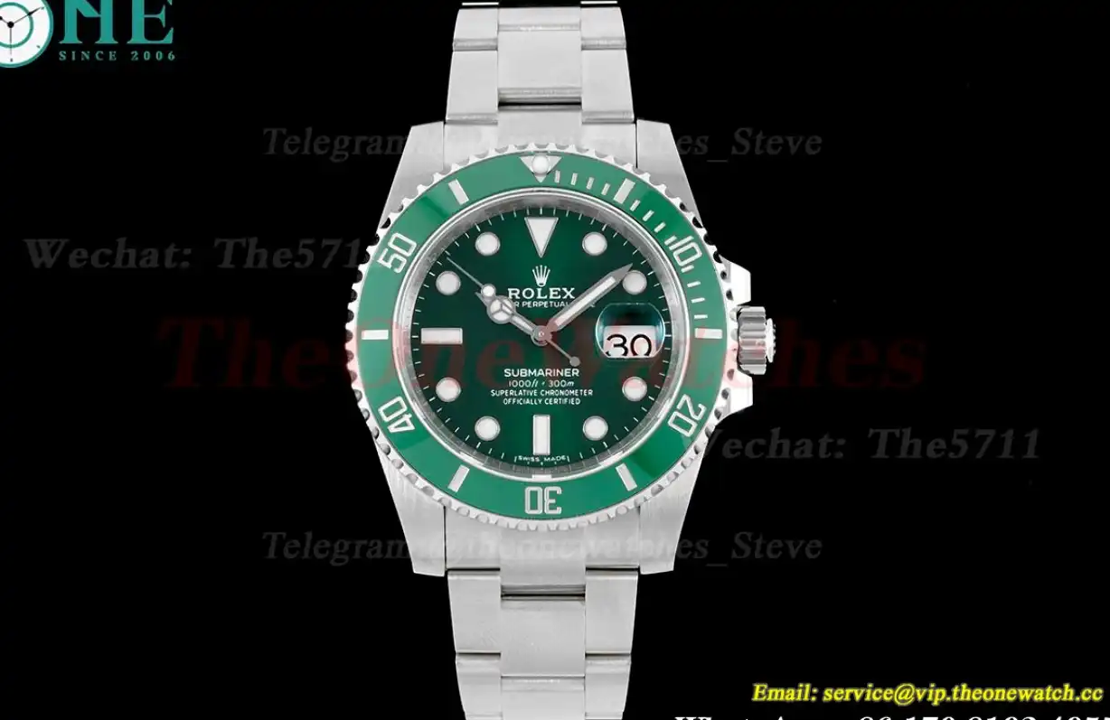 Submariner 116610LV Hulk 40mm SS SS Green Stk C+F VS3135