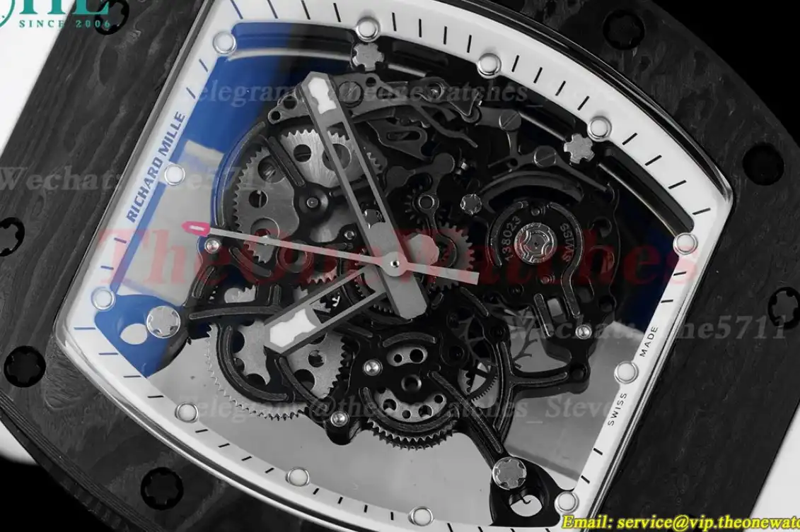 RM055 Real NTPT Skeleton White Dial On White Rubber Strap BBRF V2 RMUL2