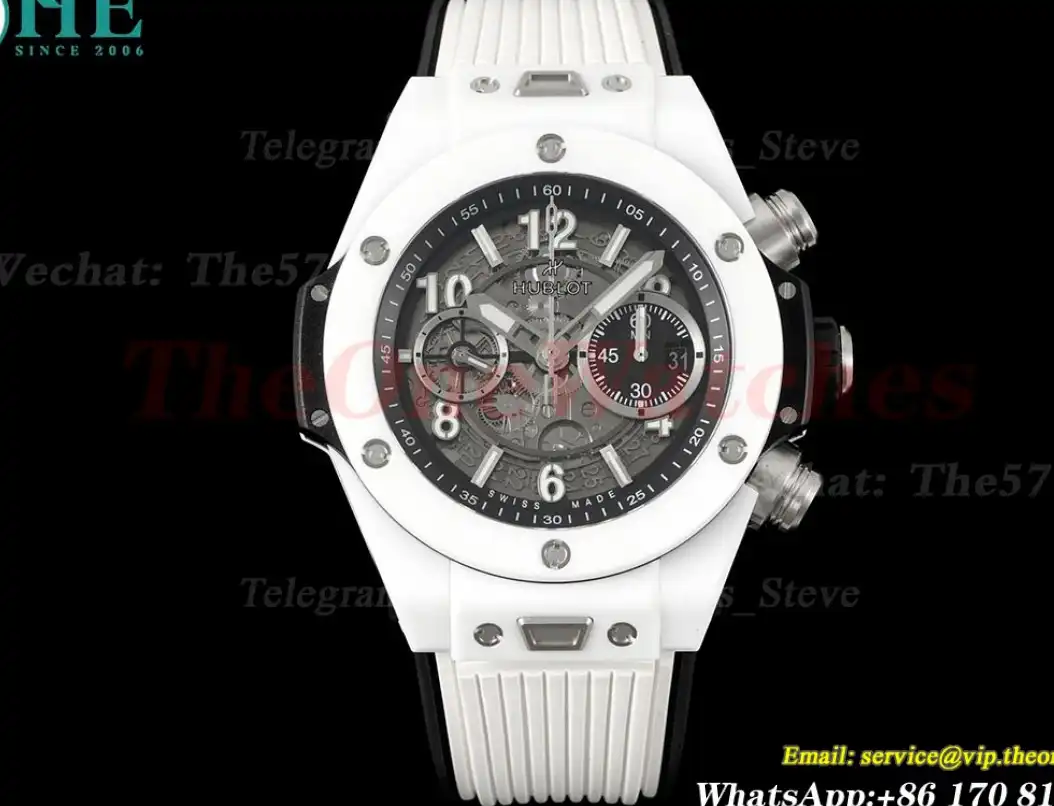 Big Bang Unico 42mm White Ceramic RU Skeleton Dial BBF HUB1280