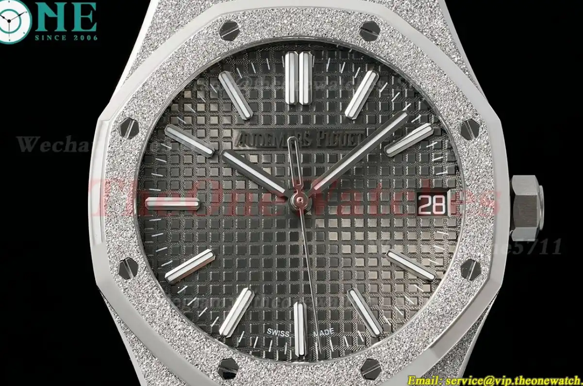 Royal Oak 15510 41mm Frosted SS SS Grey Dial APSF A4302 Super Clone