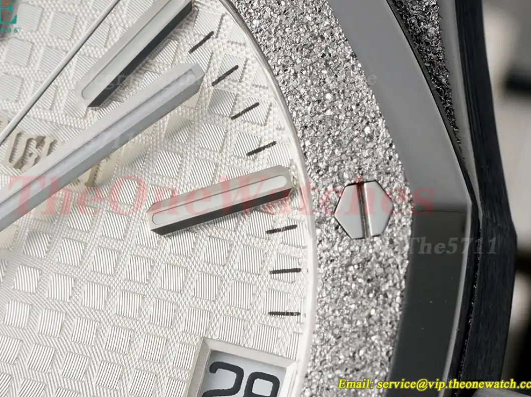 Royal Oak 15510 41mm Frosted SS SS White Dial APSF A4302 Super Clone