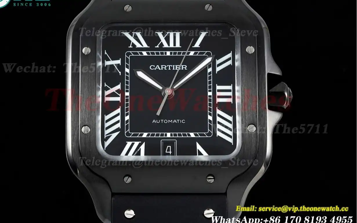 Santos De Cartier Mens XL 40MM PVD RU Black Rmn GF MY9019