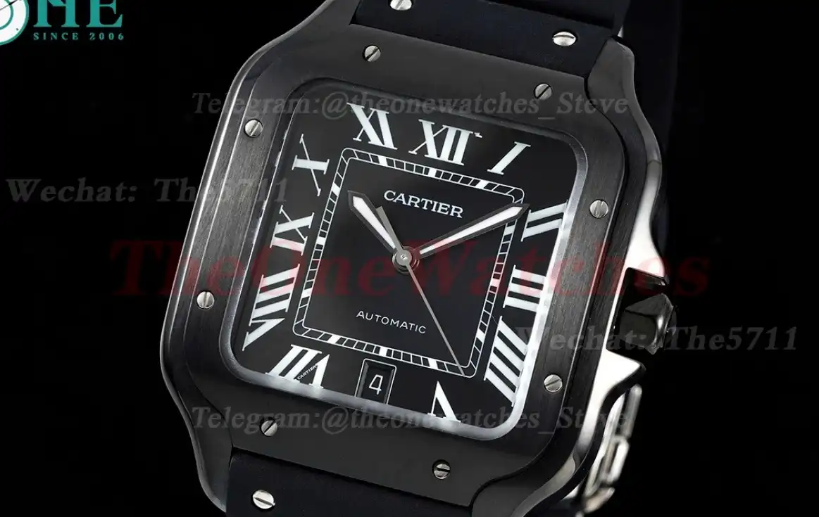 Santos De Cartier Mens XL 40MM PVD RU Black Rmn GF MY9019