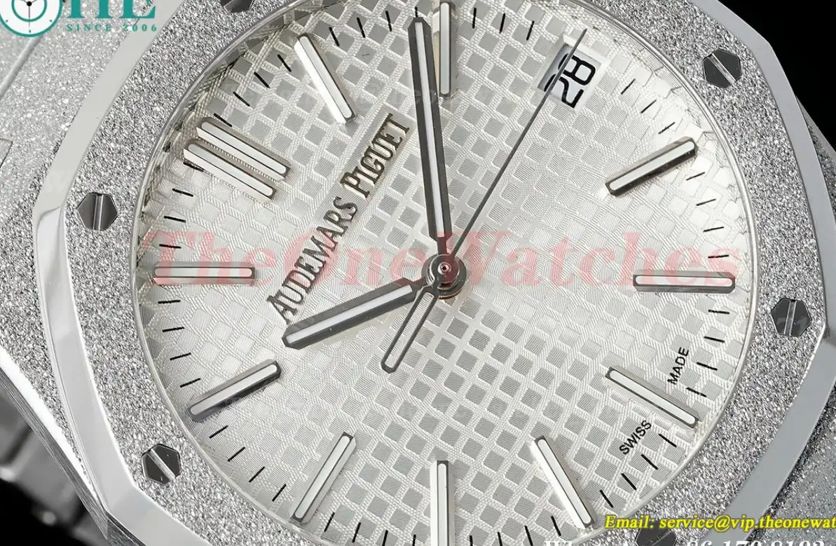 Royal Oak 15510 41mm Frosted SS SS White Dial APSF A4302 Super Clone