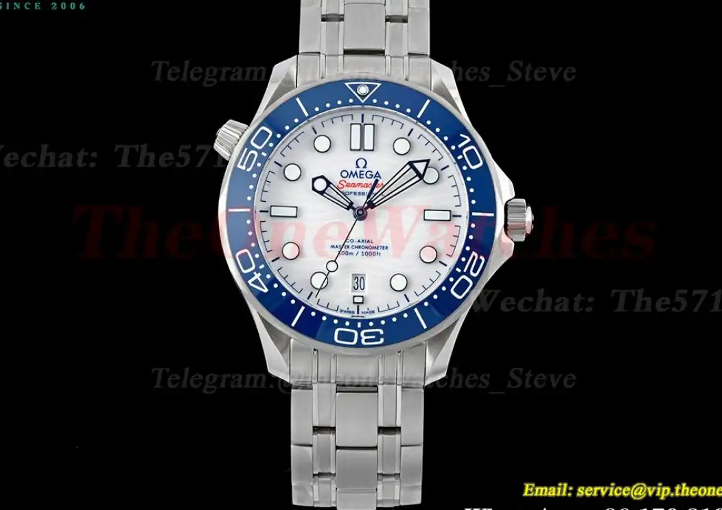 Seamaster 300m 42mm SS SS White Blue ZF A8800