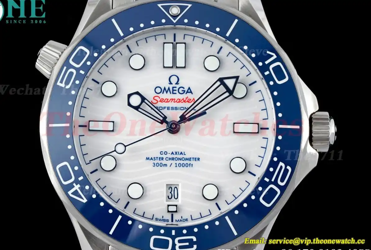 Seamaster 300m 42mm SS SS White Blue ZF A8800