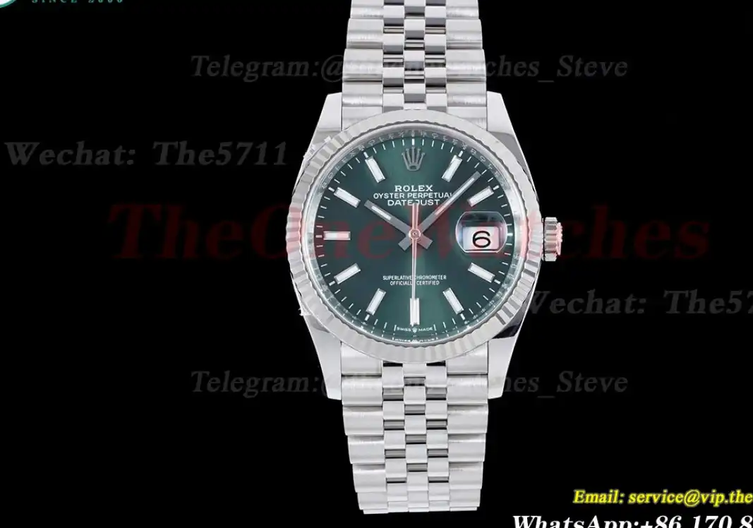 Datejust 126234 36mm Jub SS SS Green Stk Clean SH3235