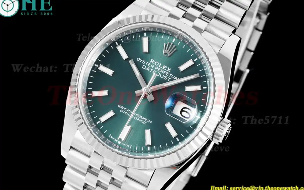 Datejust 126234 36mm Jub SS SS Green Stk Clean SH3235