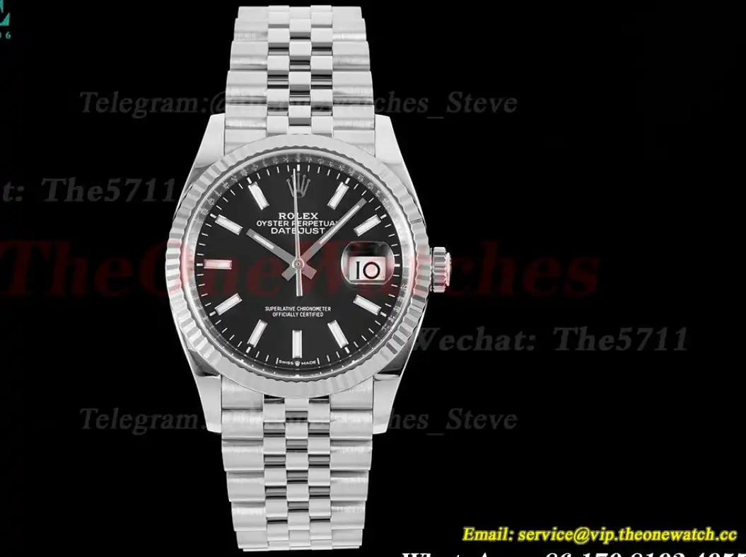 Datejust 126234 36mm Jub SS SS Black Stk Clean SH3235