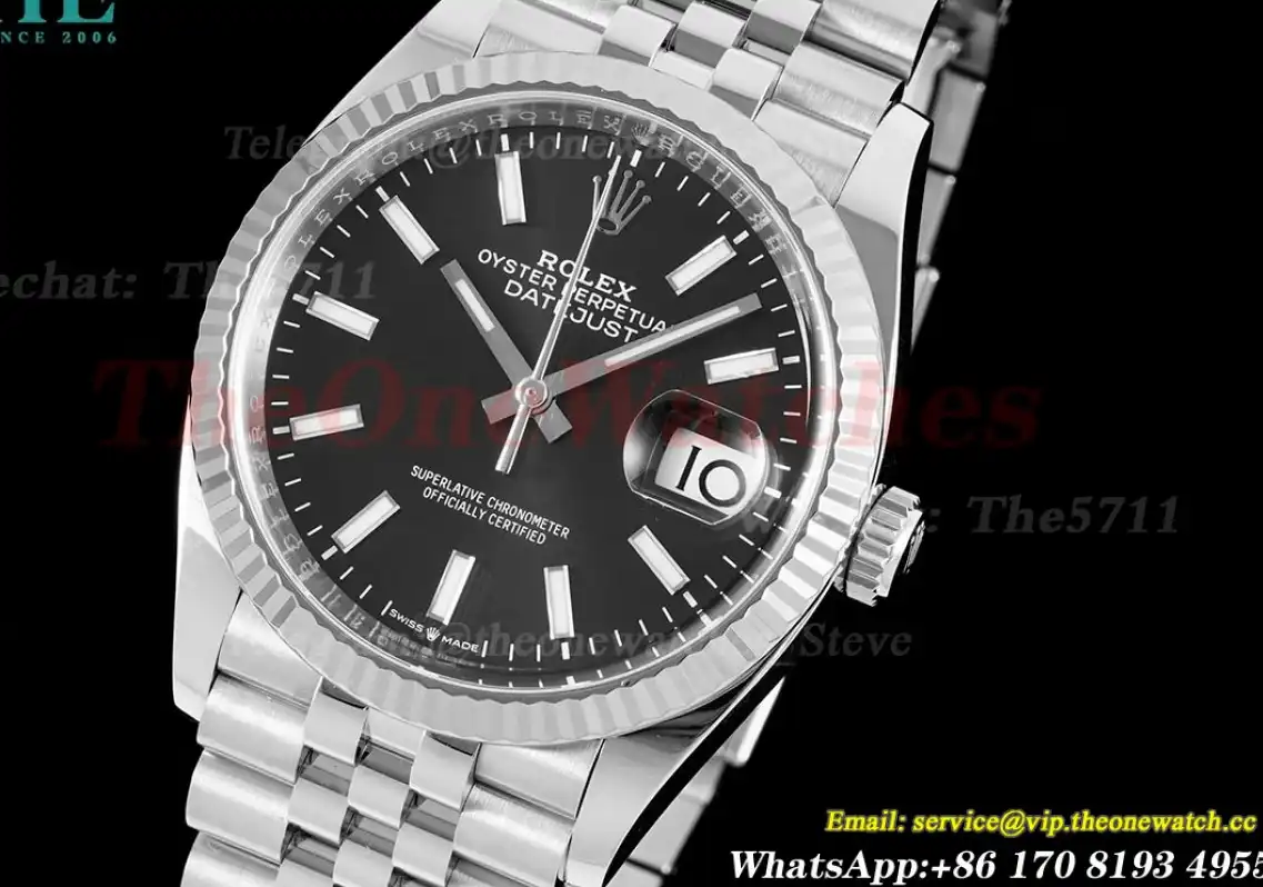 Datejust 126234 36mm Jub SS SS Black Stk Clean SH3235