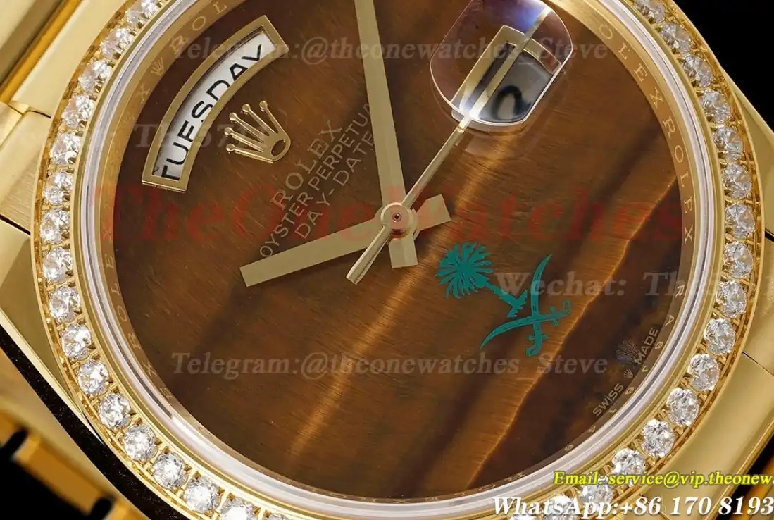 DayDate 36mm YG YG Dia Pres Tiger’s Eye Dial RAF A2836