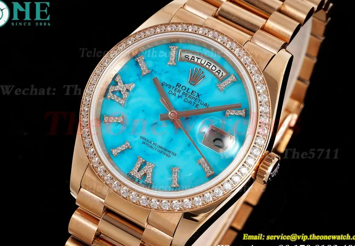 DayDate 36mm RG RG Dia Pres Turquoise Dial RAF A2836