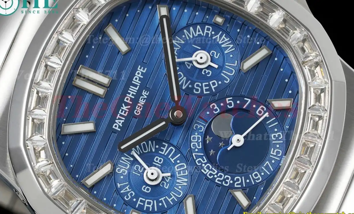 Nautilus 40mm 5740 SS SS Blue Stk diamonds GRF A240