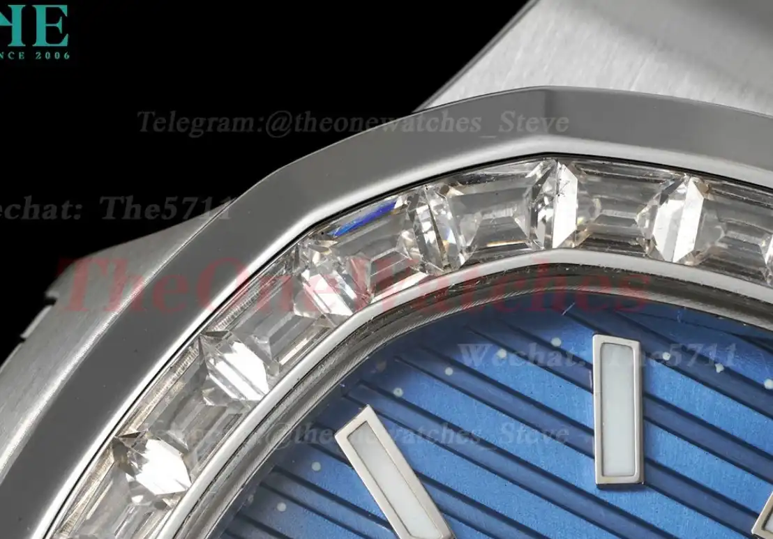 Nautilus 40mm 5740 SS SS Blue Stk diamonds GRF A240