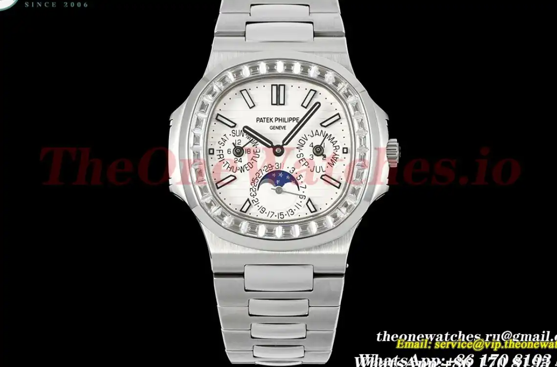 Nautilus 40mm 5740 SS SS White Stk diamonds GRF A240