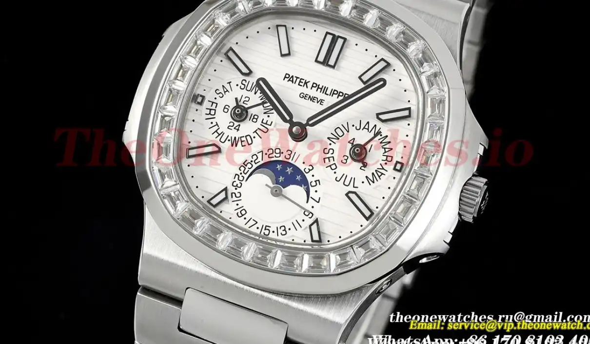 Nautilus 40mm 5740 SS SS White Stk diamonds GRF A240