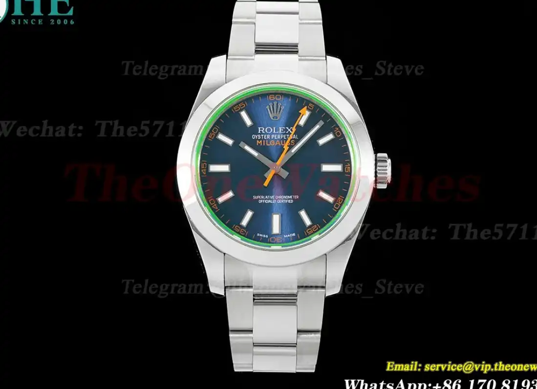 Milgauss Z Blue 116400GV SS SS Blue ARF Asia 2836