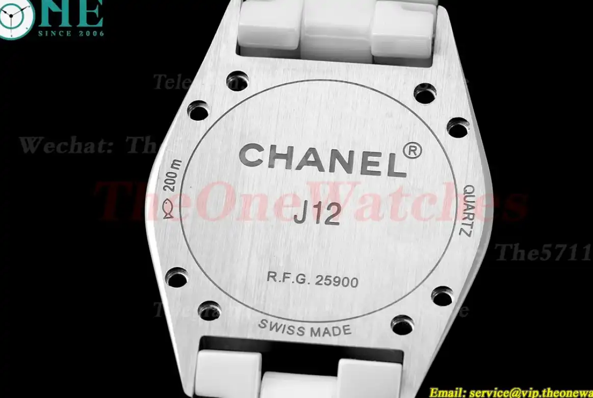 J12 Ladies 33mm Ceramic Cer White Dia XF Swiss Quartz