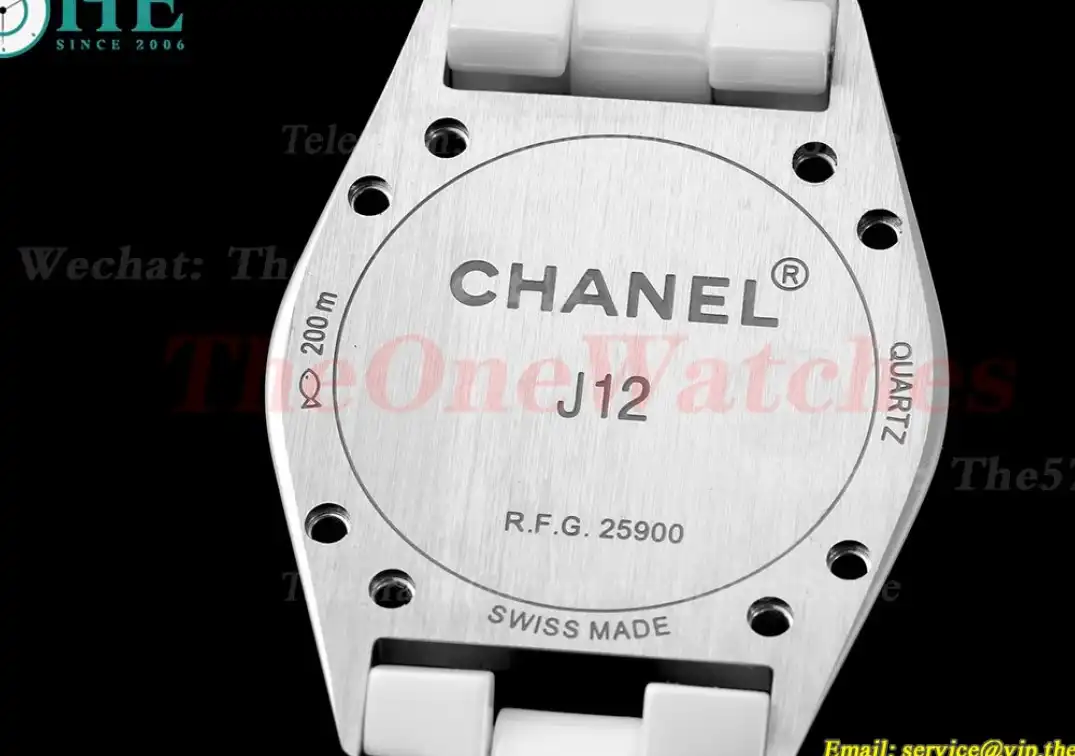 J12 Ladies 33mm Ceramic Cer White Num XF Swiss Quartz