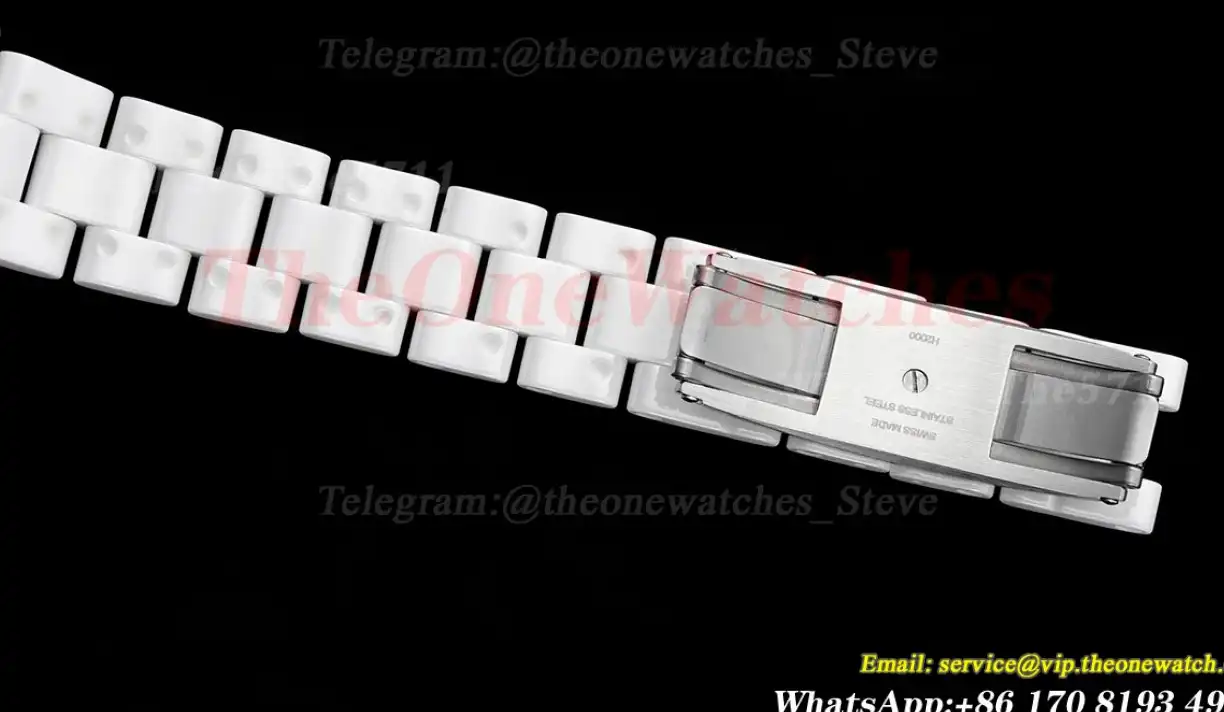 J12 Ladies 33mm Ceramic Cer White Num XF Swiss Quartz