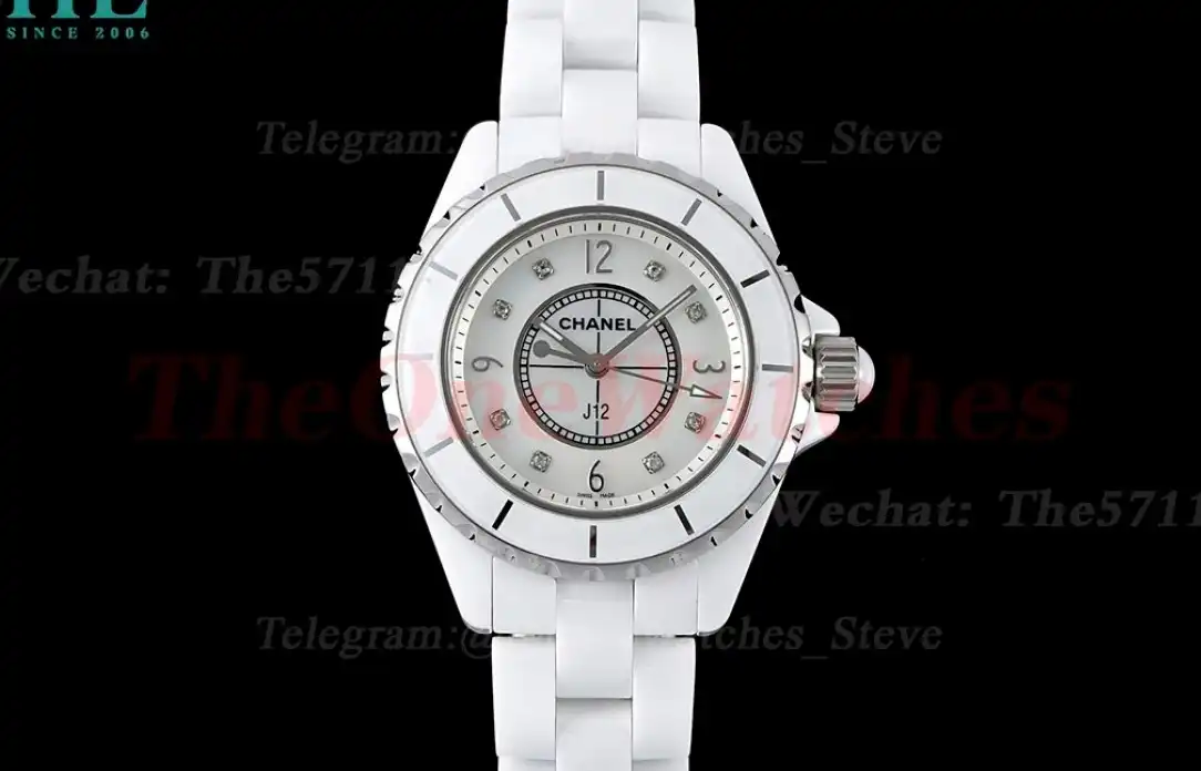 J12 Ladies 33mm Ceramic Cer Mop Dia XF Swiss Quartz