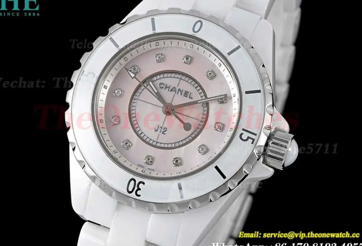 J12 Ladies 33mm Ceramic Cer Pink Dia XF Swiss Quartz