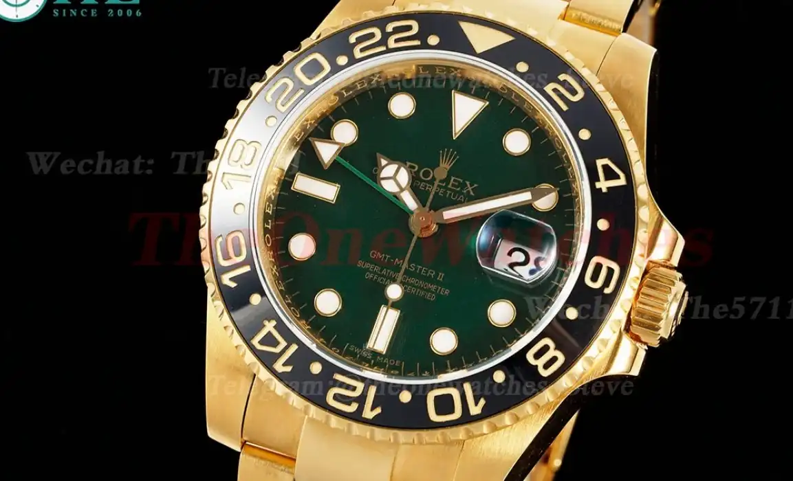 GMT Master II 116718 40mm Warpped YG YG Green Dial KF VR3186