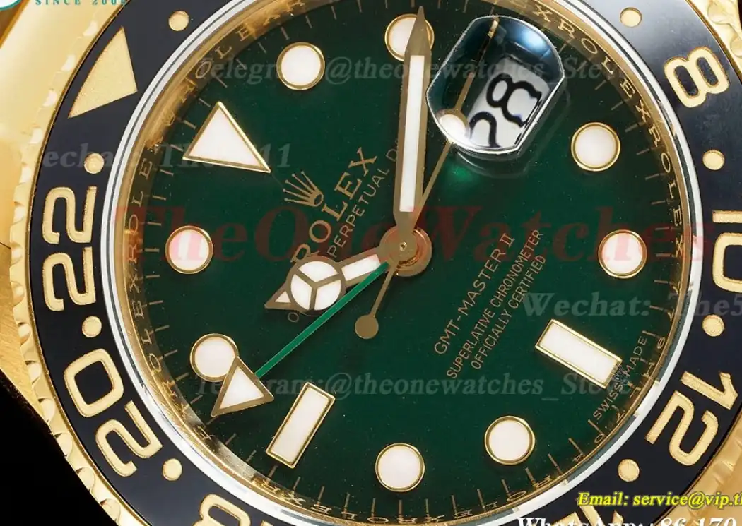 GMT Master II 116718 40mm Warpped YG YG Green Dial KF VR3186