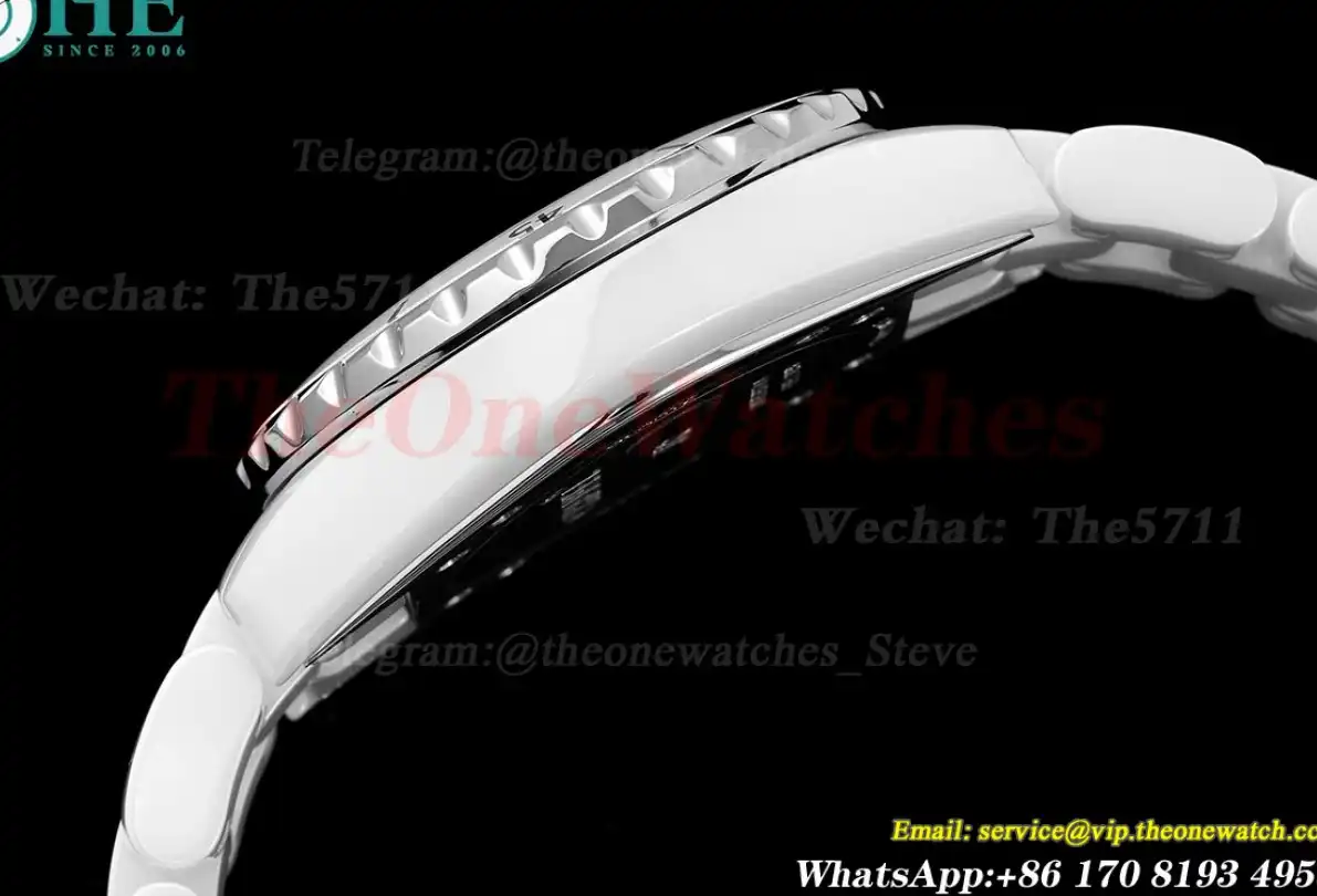 J12 Ladies 33mm Ceramic Cer White Num XF Swiss Quartz