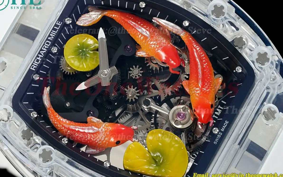 S10 Koi Dial on White Rubber Strap RMF Tourb