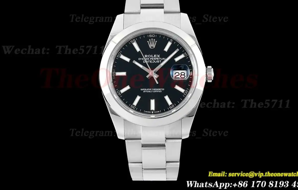 Datejust 126300 41mm Oyster 904L SS SS Black Stk King VR3235